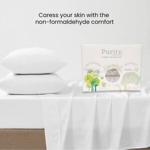 Purity Home 400 Thread Count 100% Cotton Sheets, King White